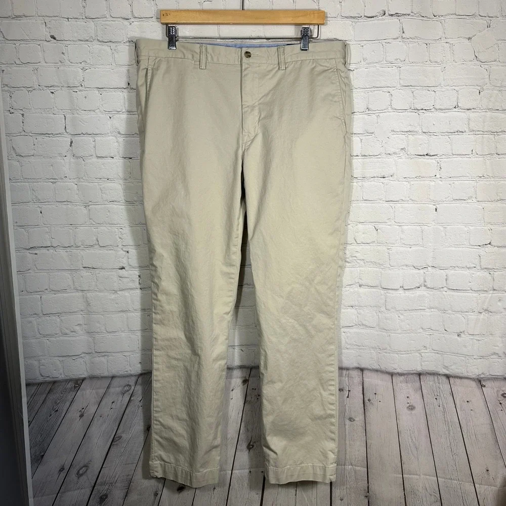 Polo Ralph Lauren Mens Khaki‎ Chino Pants 36 Tan Straight Leg Cotton Twill